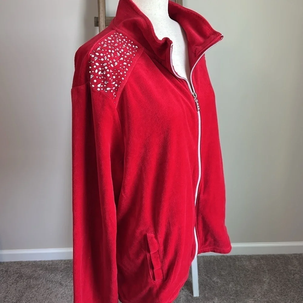 Bundle of Two Onque Casual Zip Up Tops Animal Print and Red Size 2X in GUC - Picture 15 of 17